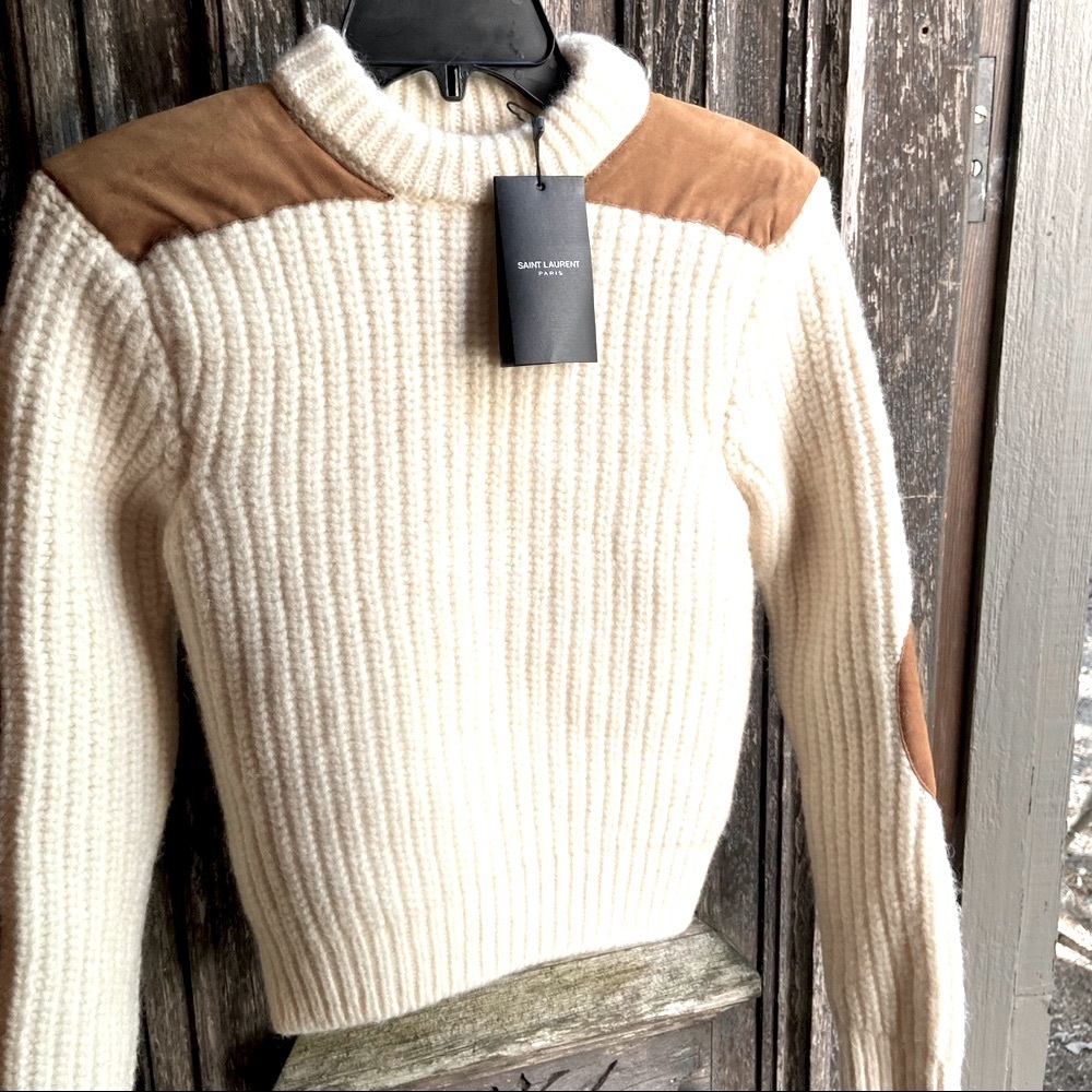 NWT Yves Saint Laurent Women’s Wool/Cashmere Sweater, Ivory